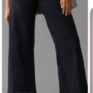 Anthropologie Black Wide Leg Jeans